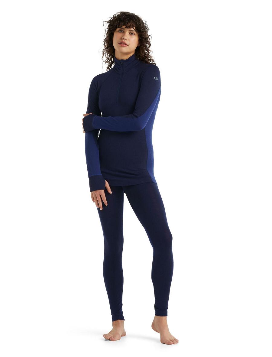 Icebreaker BodyfitZone™ Merino 260 Zone Thermal Leggings Naisten Base Layers Laivastonsininen Kuninkaallinen Sininen Laivastonsininen | FI 1907YXFU